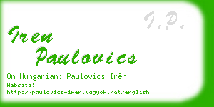 iren paulovics business card